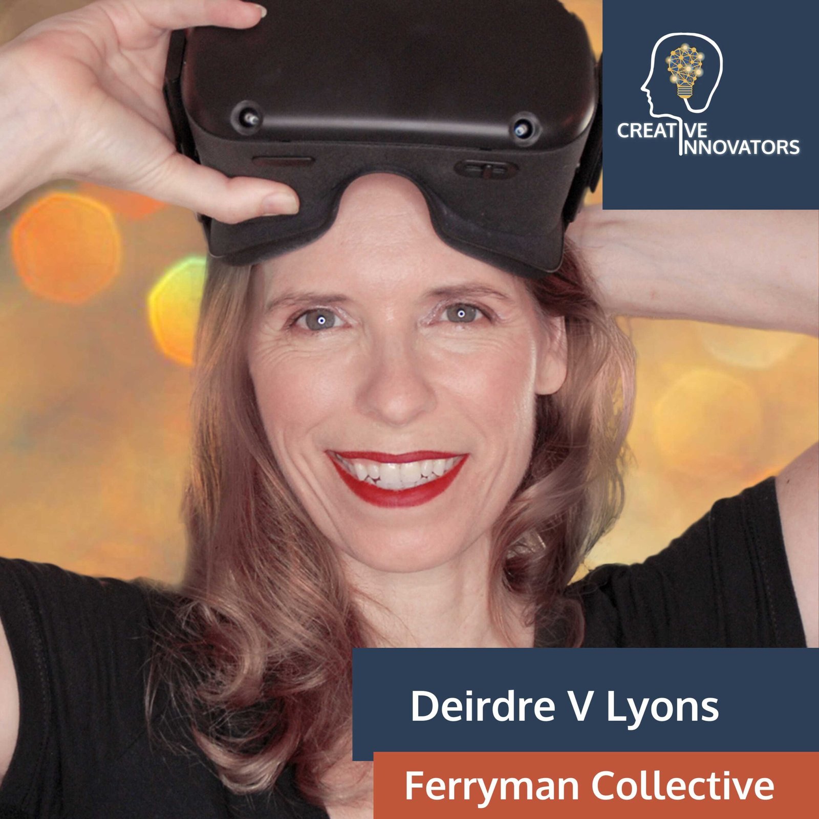 Dierdre V Lyons with VR head mounted display image